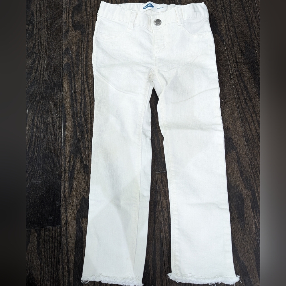 Old Navy White Ballerina Jeans 4T Frayed Hem